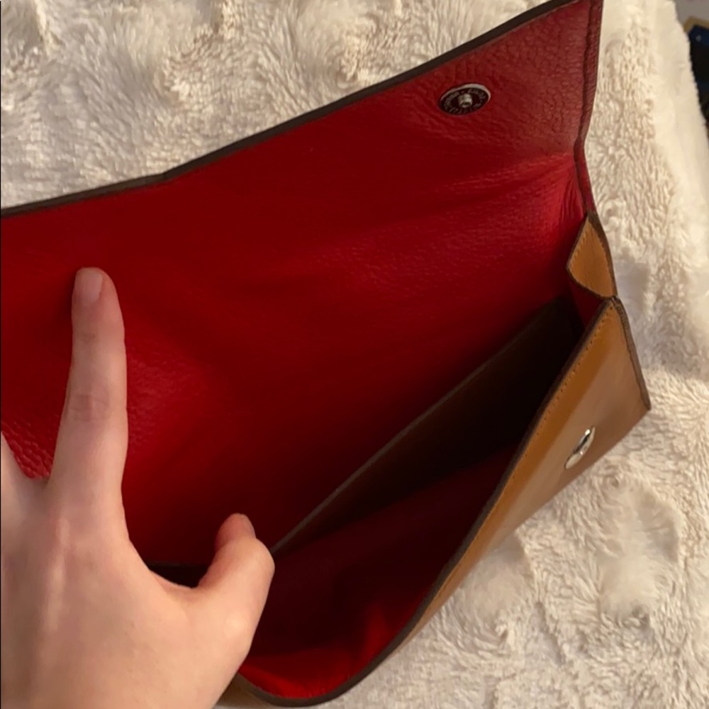 Handmade Leather Clutch Red Interior - Picture 2 of 7